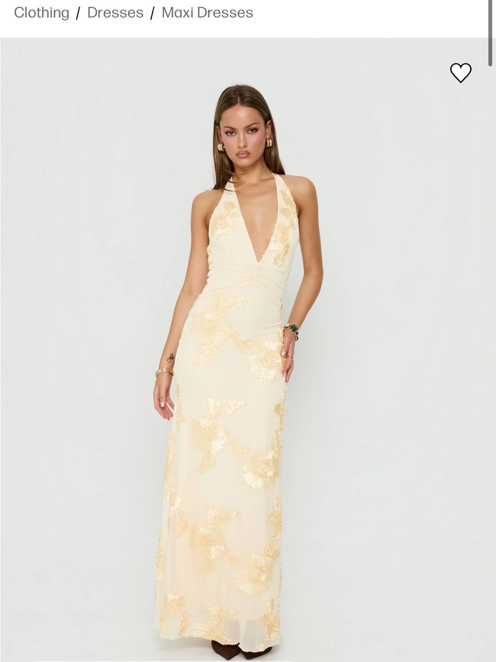 Rousseau Halter Maxi Dress Yellow